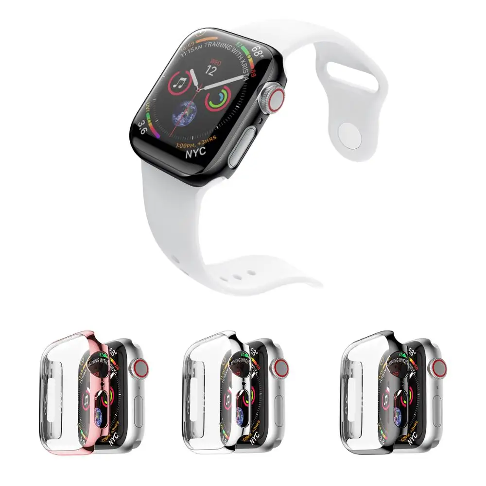 

Protective Full Case for Apple Watch 40mm 44mm Slim PC Screen Protector Case for iWatch Series 4 Bumper