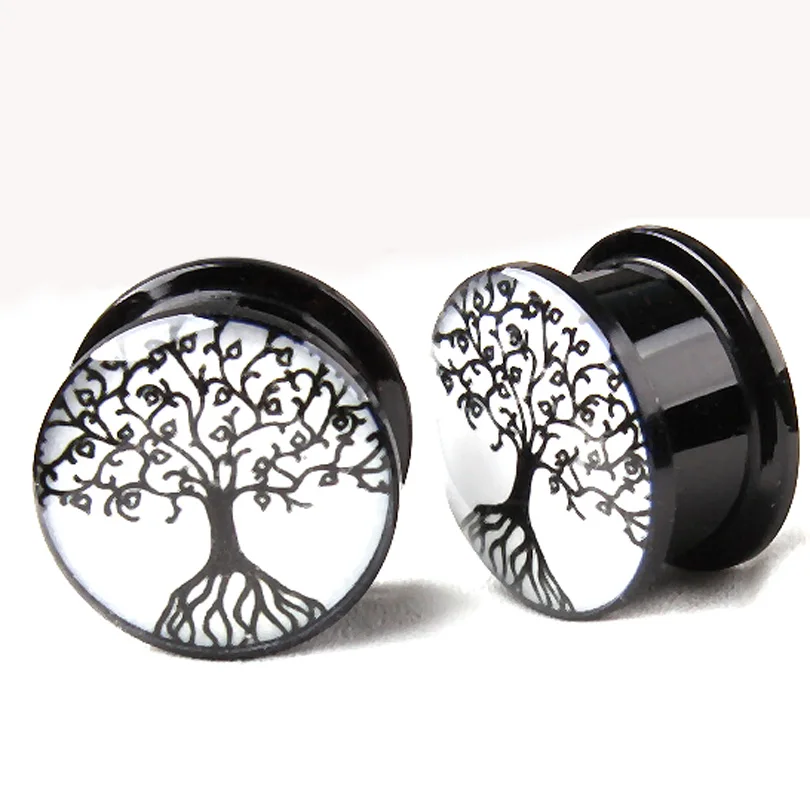 

2PCS Dream Tree Ear Expander Expansion Charm Tragus Ear Plugs Tunnels Gauges Real Septum Rings Spiralizer Body Piercing Jewelry