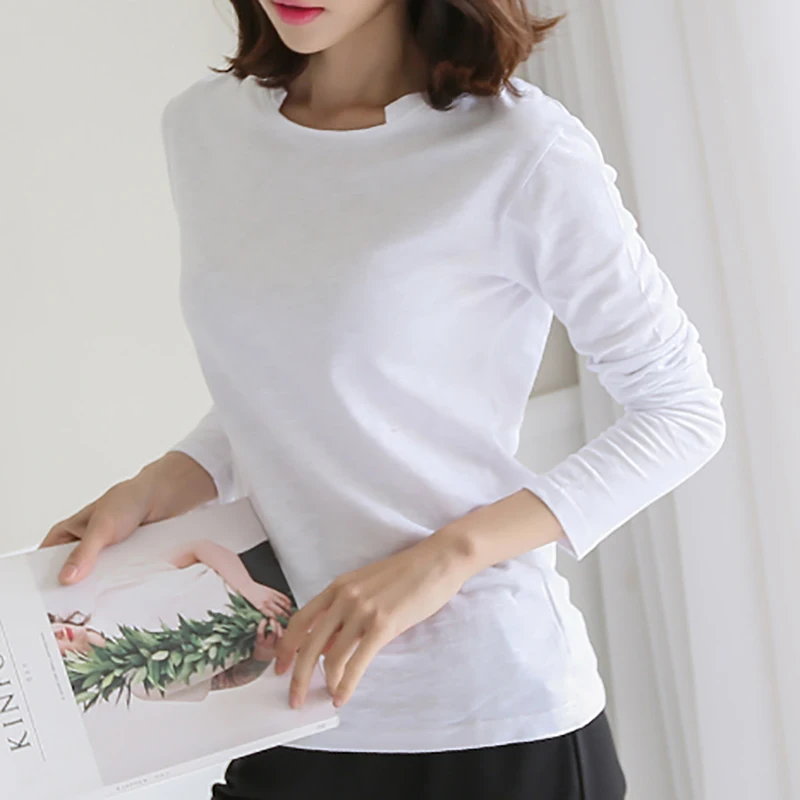 

New Spring Autumn Women T Shirt Character Casual Long Sleeve Slim Harajuku Womens T-Shirts O-Neck Sexy Female Tops Plus Size 2XL