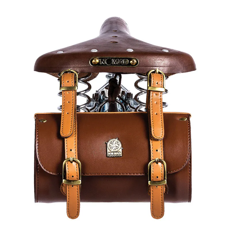 Flash Deal PVC Leather Retro Bicycle 190*110MM Keg Bag Bike Tail Bag Saddle Bag Vintage Tail Bags  Bicycle Accessories FZB011 2