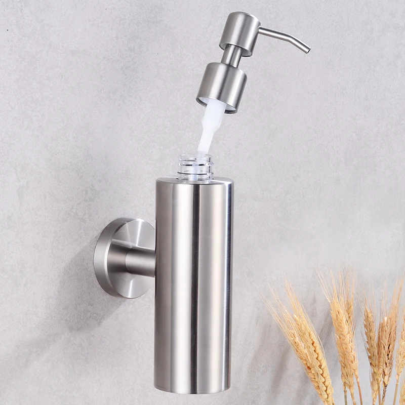 Stainless Steel Hand Liquid Soap Dispenser Wall Mounted Bathroom shower Lotion Pump Bottle kitchen Hotel Foam Soap Dispenser