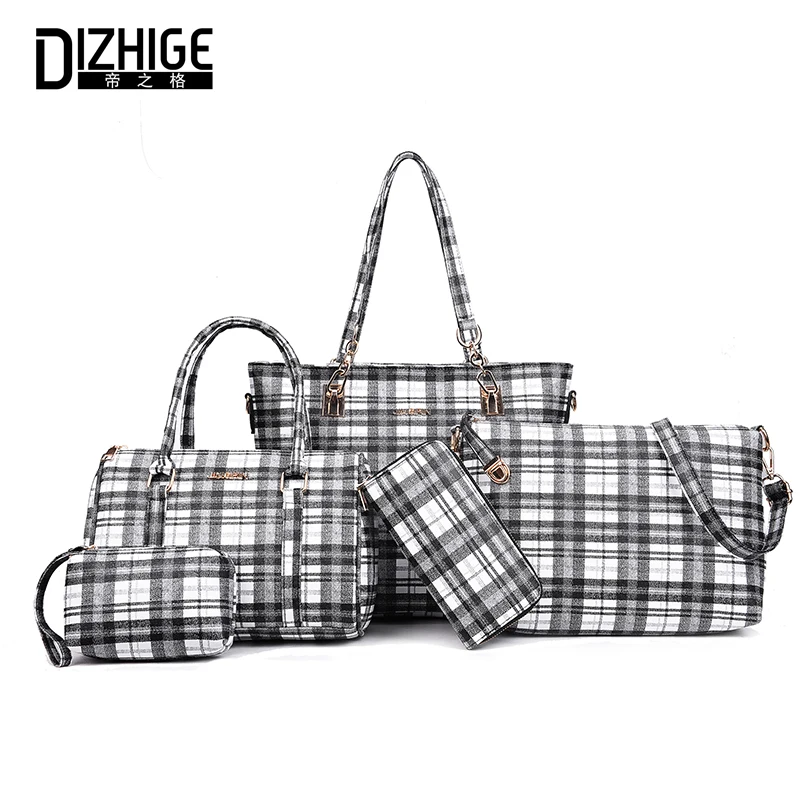 

DIZHIGE Brand PU Women Hand Bags Fashion Thread Crossbody Bags For Women Rivet Composite Messenger Bag Women Tote Bags 2018 New