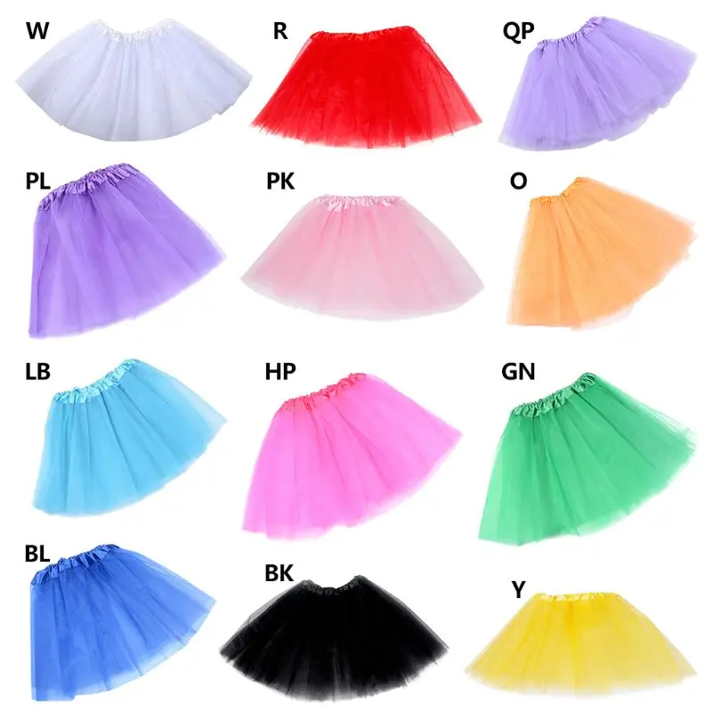 

12 Colors Women Adult Three Layer Tulle Tutu Ballet Skirt Pleated Sweet Candy Color Mesh Pettiskirt Wedding Party Mini Dress