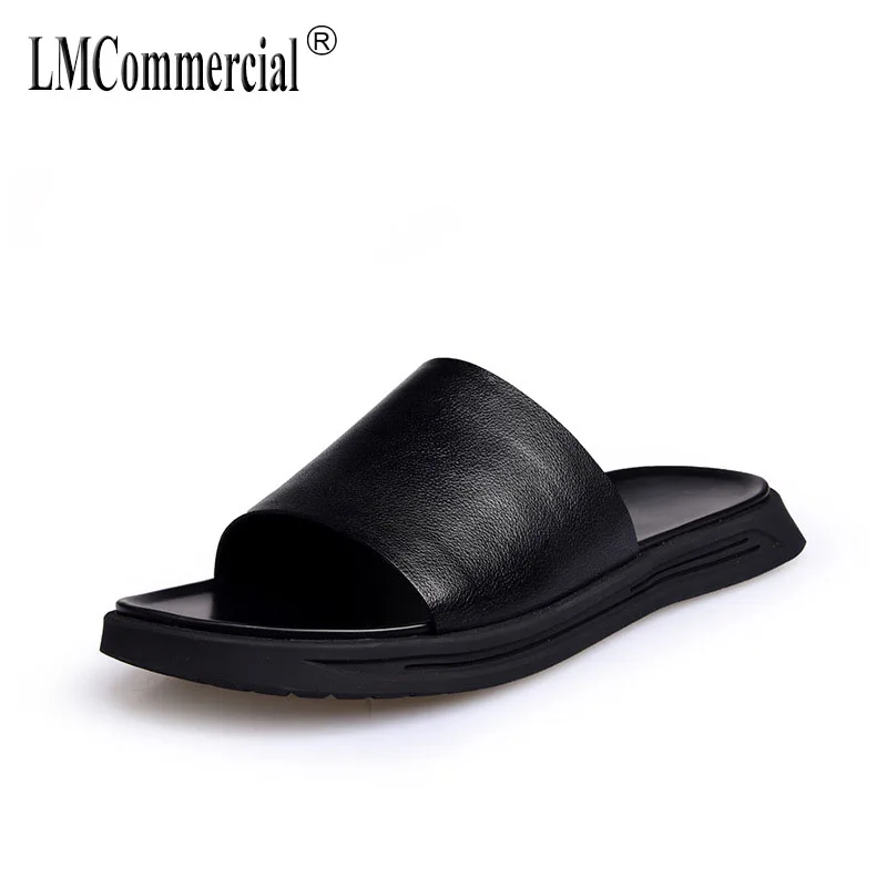 

summer sandals Sneakers Men Slippers Flip Flops casual Shoes beach outdoor anti-skid soft all-match cowhide Genuine Leather