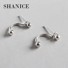 SHANICE 925 пробы серебряные серьги-гвоздики для женщин геометрические бусины серьги в стиле панк уличный стиль ювелирные изделия GF подарок Percing