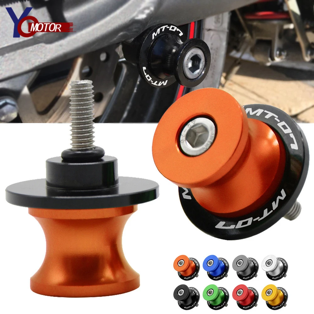 1 Pair 6mm 8mm swing arm Spools Slider Motorcycle accessories parts for yamaha MT-07 MT07 MT 07 Motorbike Swingarm Spool Sliders 