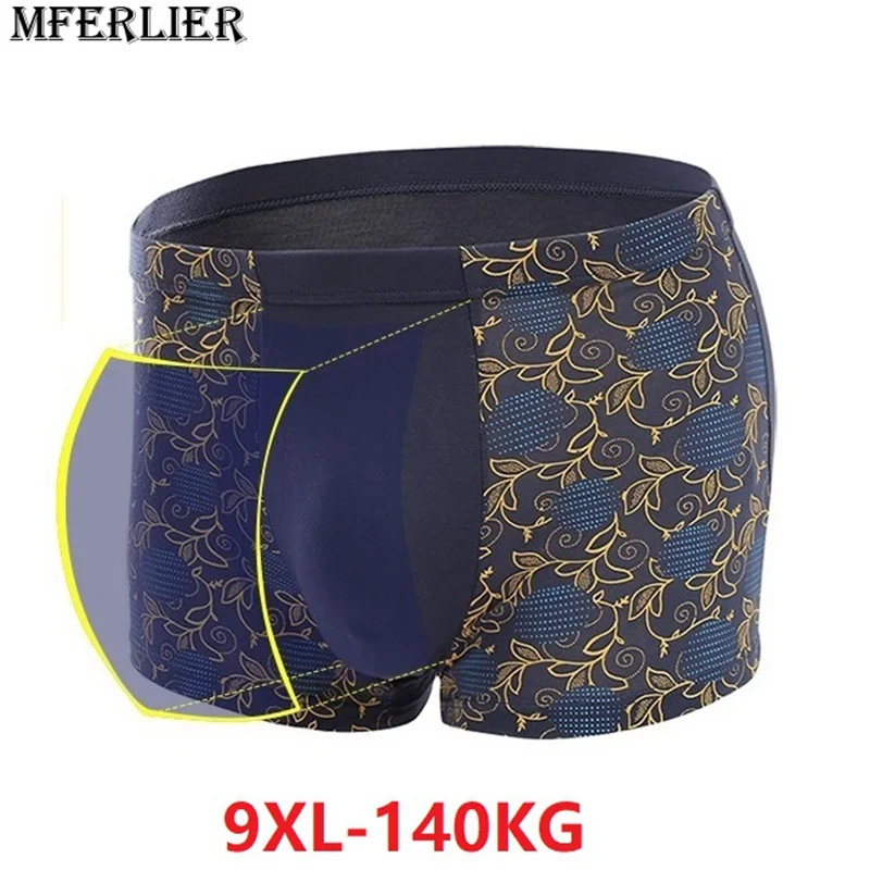 

summer men plus size big Boxer 9XL Underwear cotton Modal geometry elasticity large size 7XL 8XL Breathable Boxershorts print 52