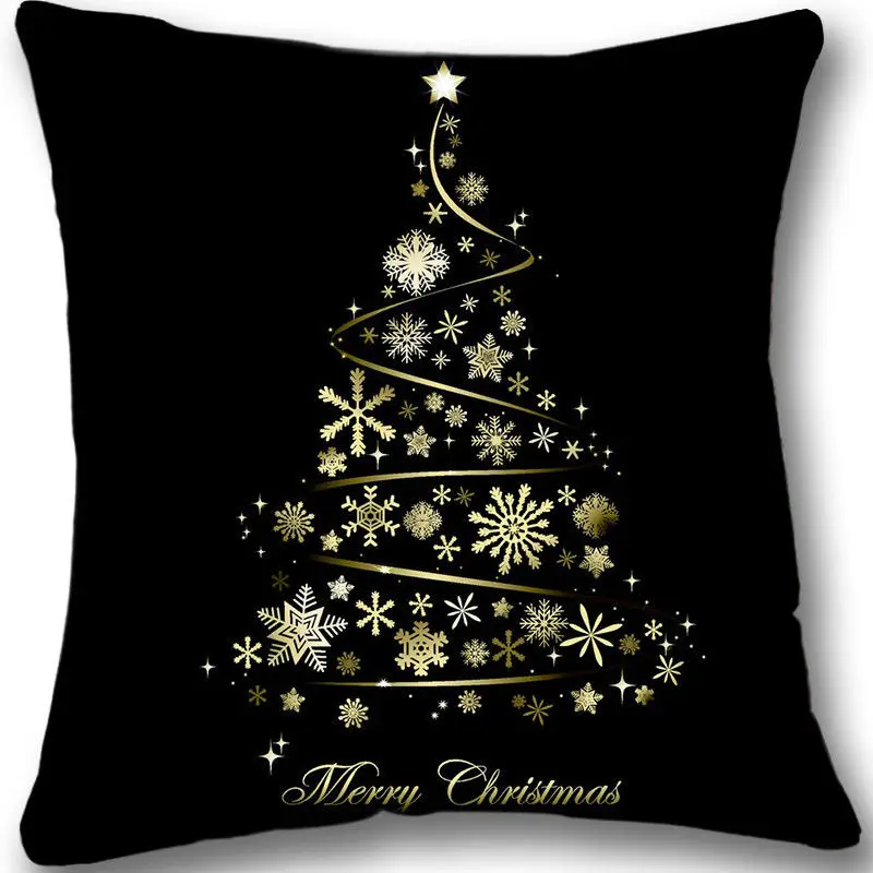 Christmas Decoration Gift Black Christmas Tree Cushion Cover Throw Pillow  Case Xmas Decor Custom Pillows Sham Two Sides 18"x18" - AliExpress