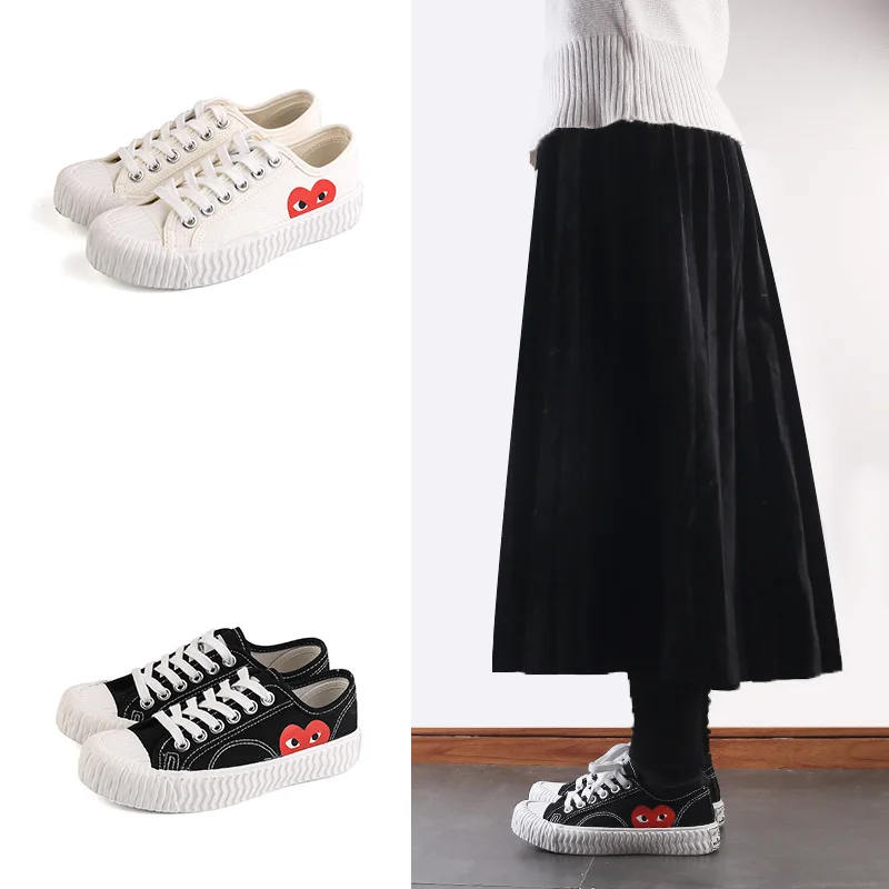 

2019 fashion ladies vulcanized shoes low to help with non-slip casual shoes love solid color breathable hiking canvas shoes
