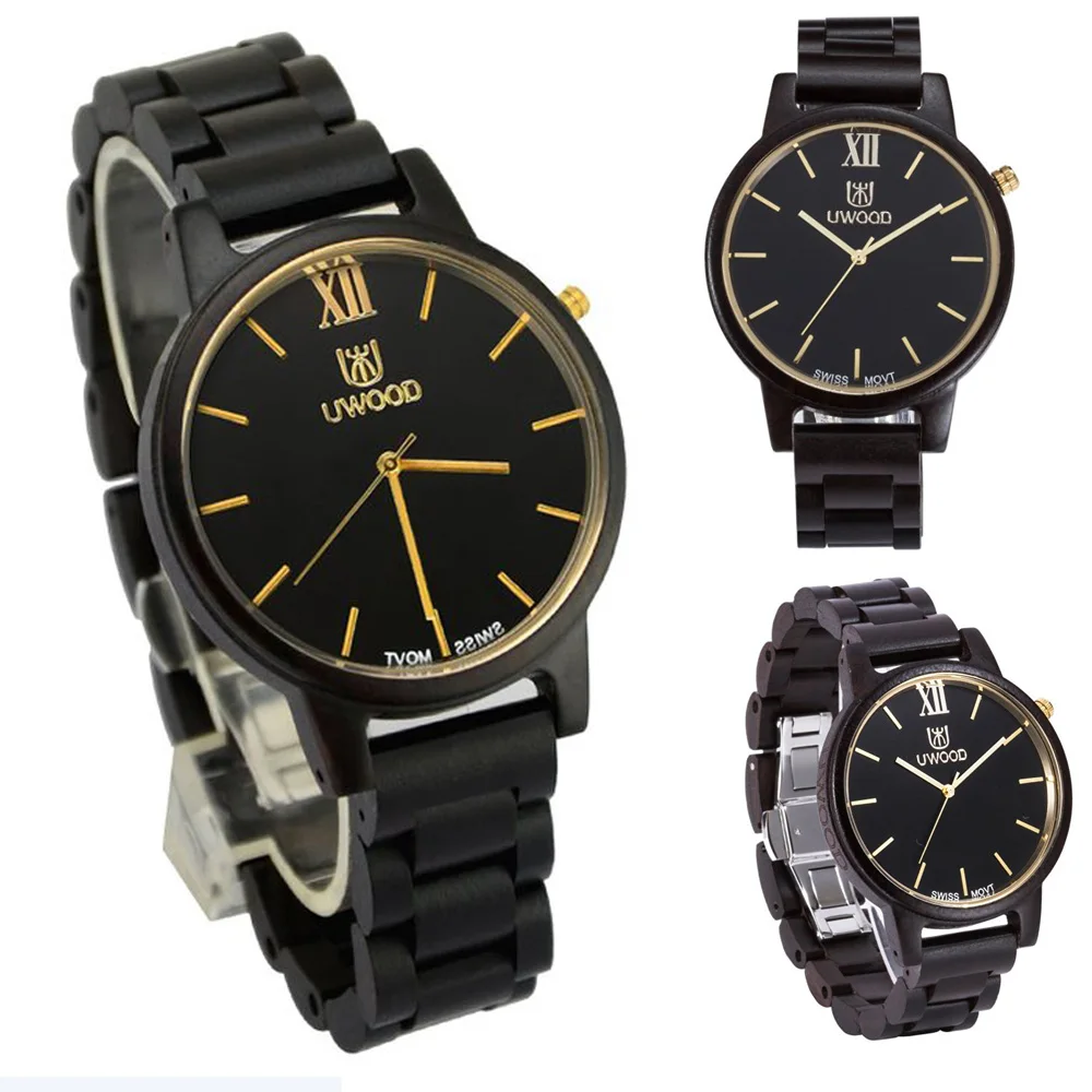 2016 New font b Top b font font b Luxury b font Brand Black Sandal Wood