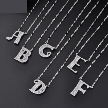 

S925 sterling silver DIY your name my last name 26 letter pendant necklace