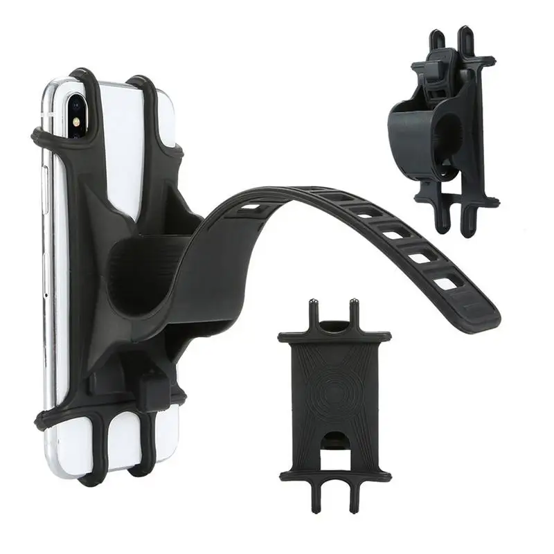 

Bike Bicycle Motorcycle Mobile Phone Silicone Holder Mount Buckle Pull Non-slip For Cellphone GPS Handlebar Bracket Stand