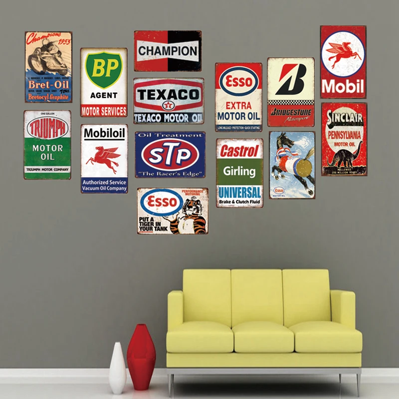 

Motor Oil Garage Vintage Tin SignMetal Plate For Wall Pub Cafe Home Art Decor Iron Poster Cuadros A-3028