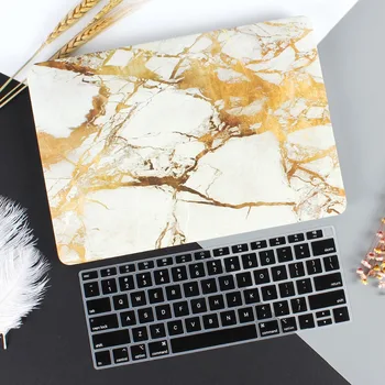 

Marble Case For Apple MacBook Pro Air 13 15 Inch touch bar 2018 A1932 A1706 A1990 Hard Cover with free Keyboard Cover