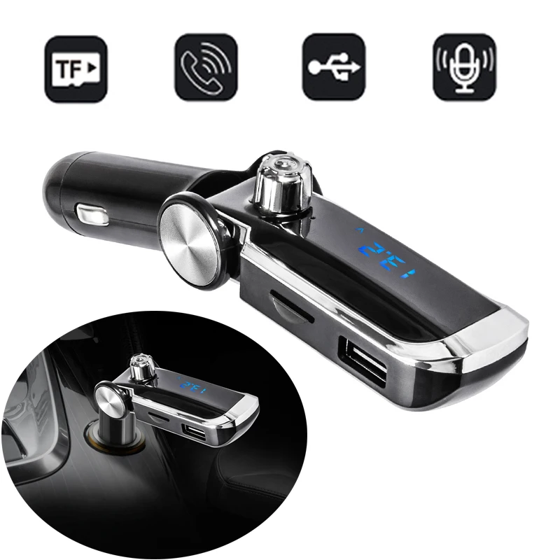 

Bluetooth Car Kit MP3 Player Fm Transmitter Hands-free Call Wireless Radio FM Modulator USB Car Charger Support Micro TF Card