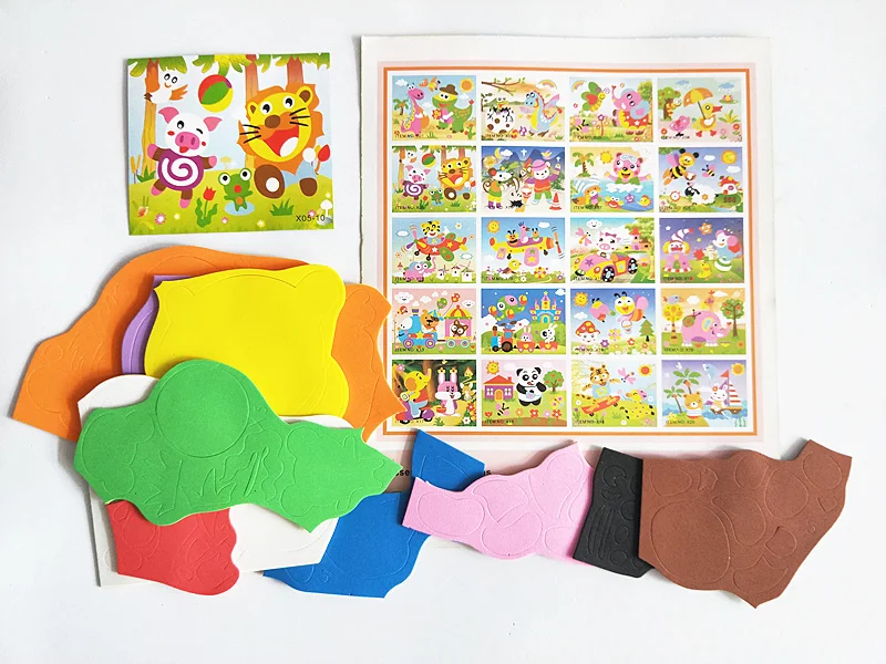 Jardim de Infância Happyxuan Projetos Lote Crianças Faça Você Mesmo Art Craft Kits Grupo Brinquedo Educativo Espuma Eva Adesivos Artesanal Criativa Meninas Presente 8 - 29 Cheap Brinquedo artesanal