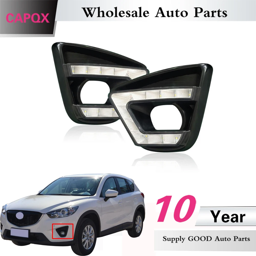 CAPQX 2PCS For Mazda CX 5 CX5 CX 5 2013 2015 Reform Front LED Light Fog