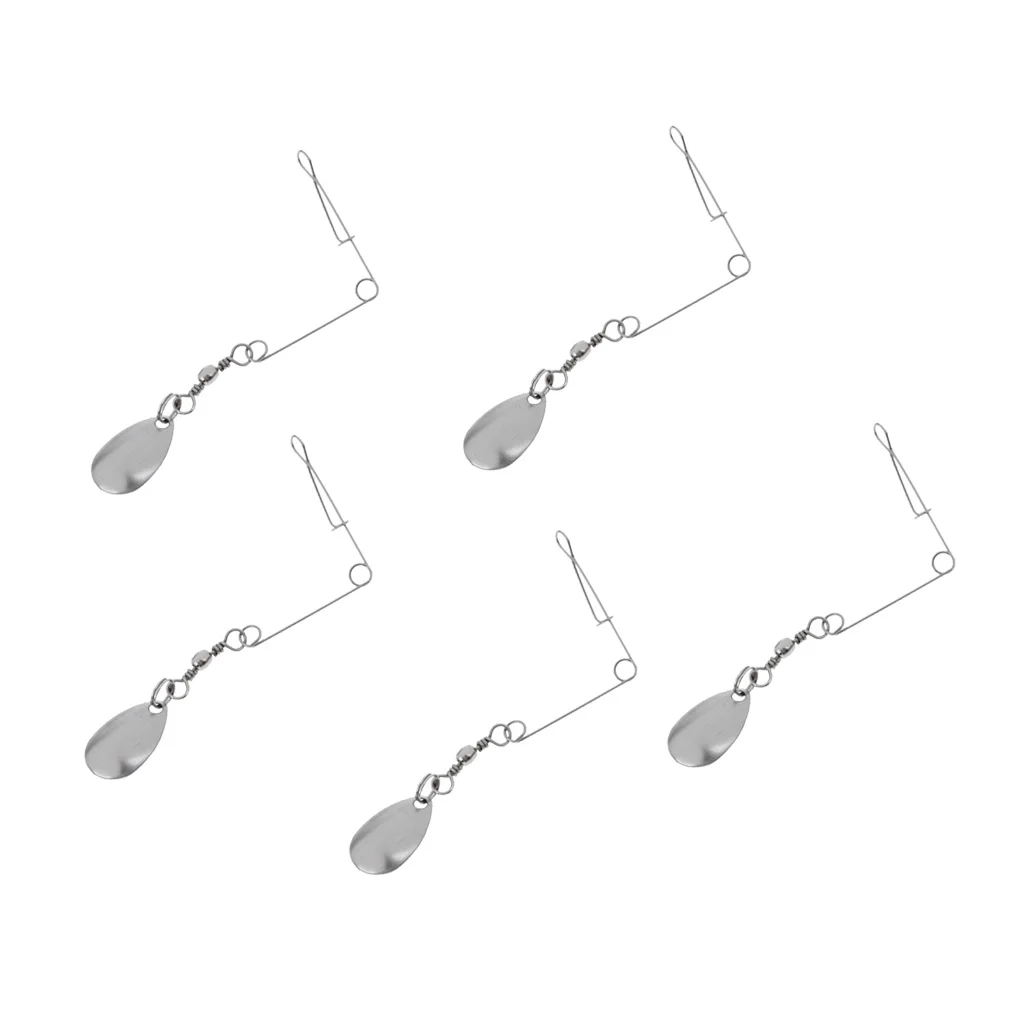 5 Pieces Spinnerbait Fishing Lures Stainless Steel Mini Sequin Spoon Lure Fly Fishing Tackle 
