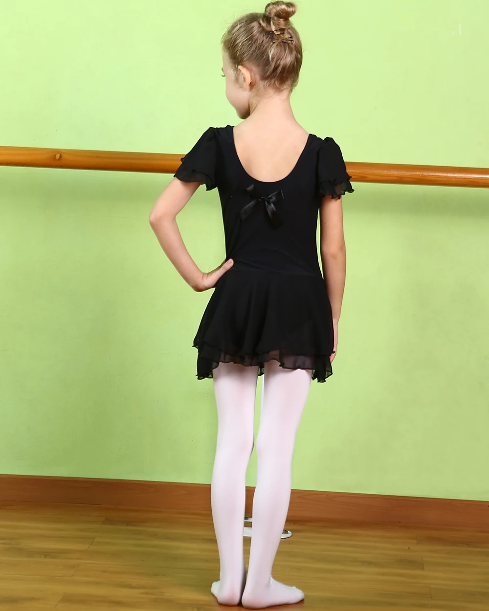 Балетное трико BAOHULU для девочек, танцевальное платье с коротким рукавом, детский гимнастический трико, профессиональный балерина, тренировочный костюм