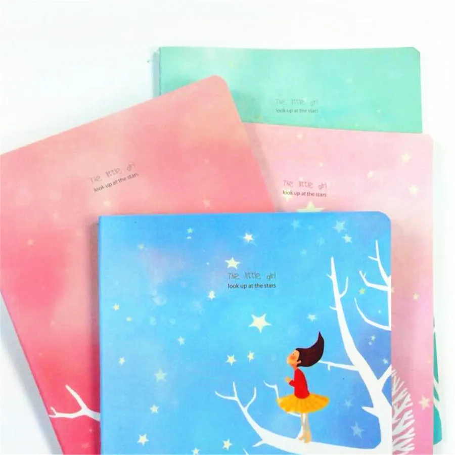

1pcs/lot trends forst fresh star girl series sketch book memo book notebook daily memo school and office supplies gift