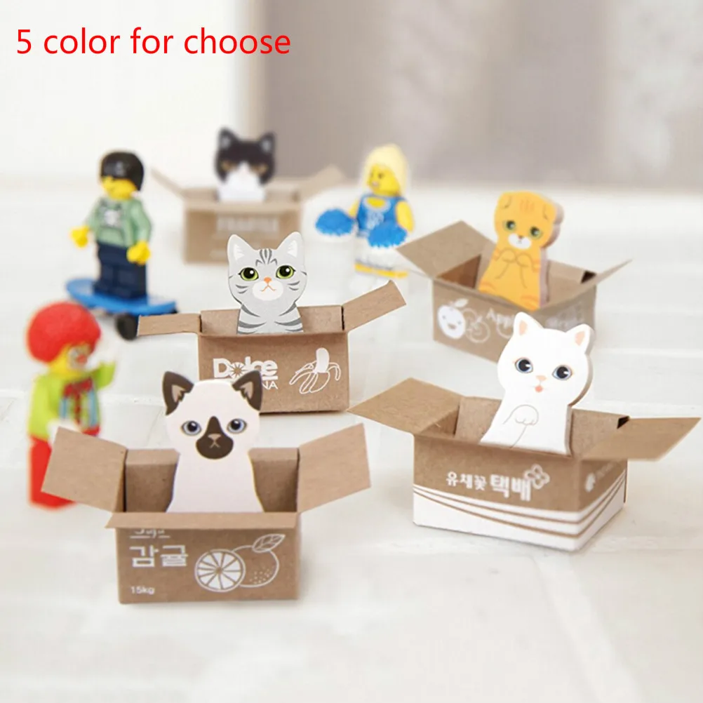1pc Cute Cat Memo Pads Stickers Writing Paper Notepad Sticky Notes Office Papeleria Supplies |