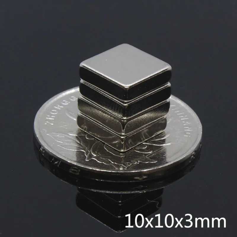 10 шт. 10x10x3 мм сильный неодимовый магнит 10*10*3 Блок N35 NdFeB редкоземельный Мощный
