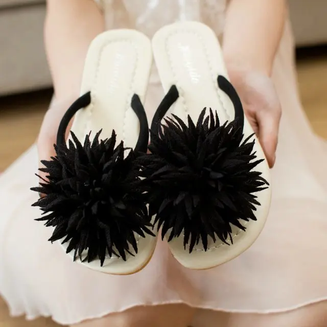 flip flops with large flower