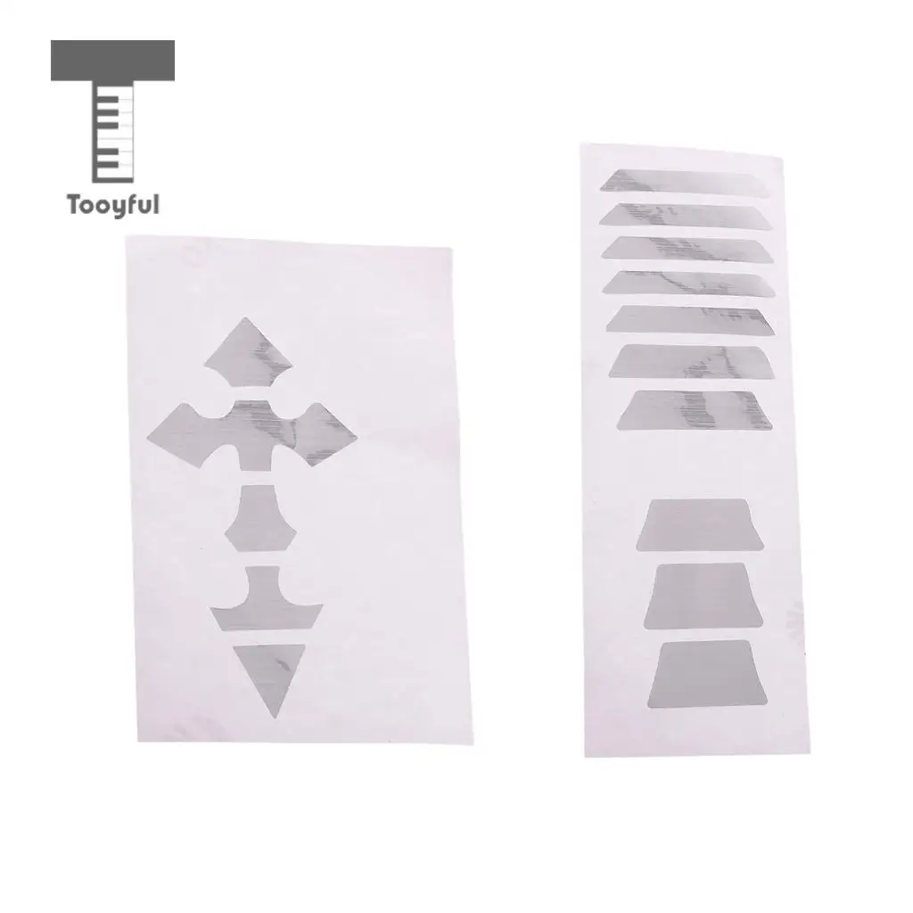 Tooyful 2 Pieces Guitar Fretboard Inlay Sticker Cross +Guitar Inlay Fret Decal Marker Silver 