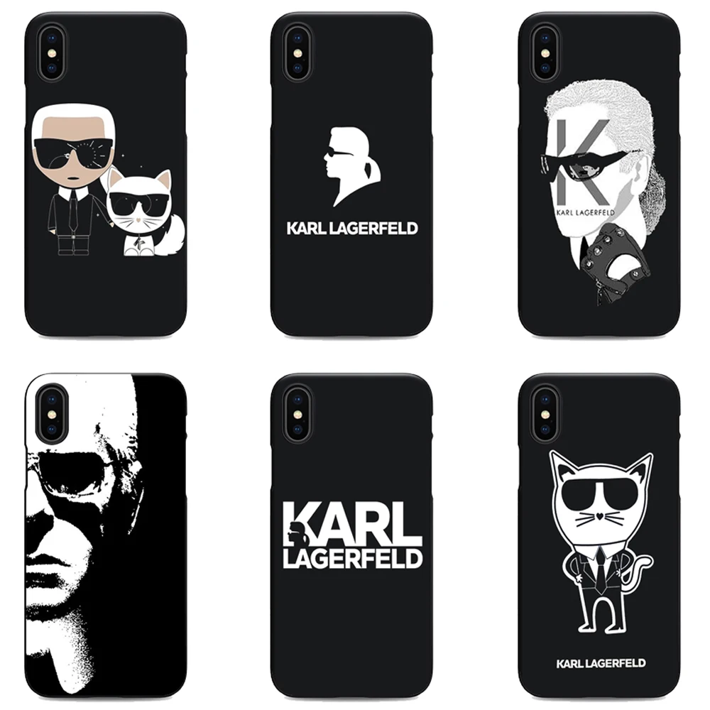 

karl lagerfeld soft Silicone black cover phone case for iPhone X XR XS MAX 6 7 8 plus 5 5s 6s se for Apple best design Housing