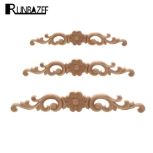 RUNBAZEF, европейский стиль, украшение для дома, Dongyang, резьба по дереву, белый эмбрион, длинная аппликация на дверь, кровать, декоративный цветок, Kawaii