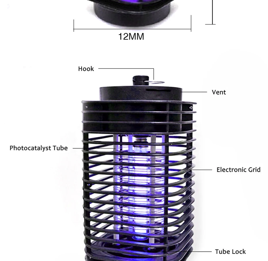Уличный светодиодный светильник от комаров, УФ-светильник s, Zapper, УФ-лампа, ловушка, летающие ловушки для насекомых, светильник для подвешивания, для внутреннего лагеря, ночной Светильник