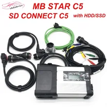 Полный чип MB Star C5 с программным обеспечением V12/ в жестком диске WiFi C5 SD Подключение для MB Автомобили грузовик тестирование диагностический инструмент Быстрая