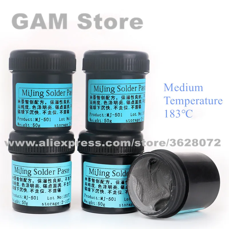 

Solder Paste Tin Welding Flux For Phone NAND Flash CPU wifi chip IC Planted Reballing BGA Repairing MJ-501 503 High-purity 50g