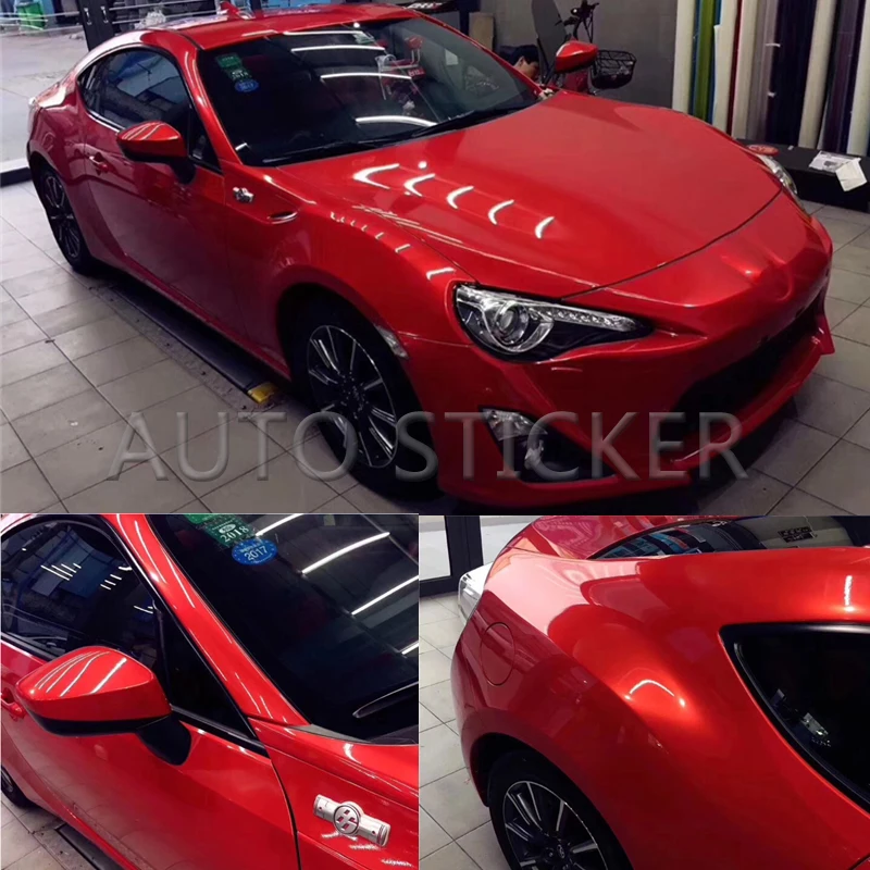 

Горячая Распродажа, ультраглянцевая металлическая красная Автомобильная фольговая пленка для мотоцикла, грузовика, кузова автомобиля, наклейка, размер упаковки: 1,52*20 метров