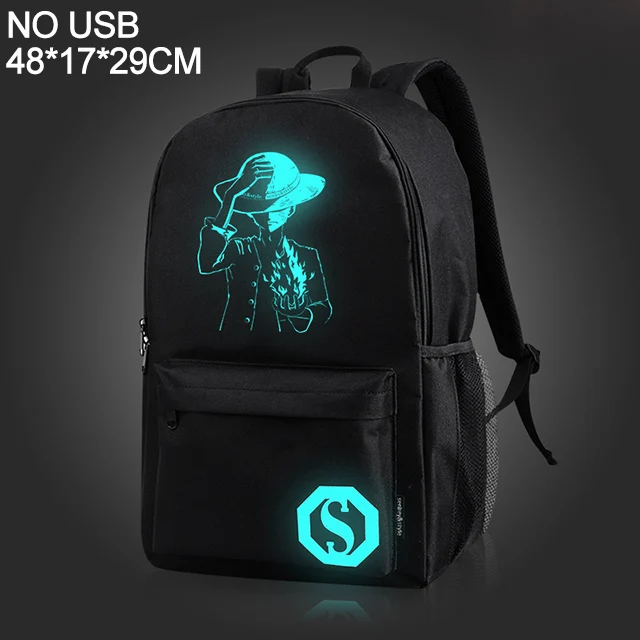Модный рюкзак, Студенческая сумка, светящаяся анимация, школьные сумки для мальчика, usb зарядка, компьютерный рюкзак, противоугонная сумка для ноутбука - Цвет: no usb pirates-L