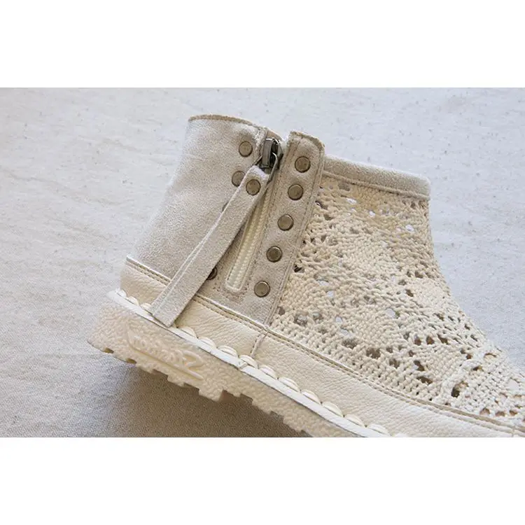 HUIFENGAZURRCS-Оригинальные сандалии ручной работы на мягкой подошве; Летняя обувь в рыбацком стиле с кружевным плетением; женская обувь на мягкой подошве в стиле ретро