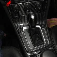 Для Volkswagen VW Golf 7 MK7 VII GTI 2014-2017 салона центральной консоли Шестерни ручка переключения Панель крышка отделка из углеродного волокна-LHD
