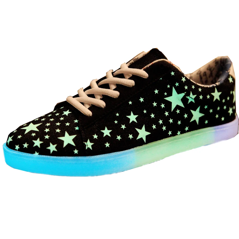

Spring And Summer Korean Version Of The Stars Bottoming Canvas Shoes Fluorescence Men's Shoes Couple Shoe Shiny