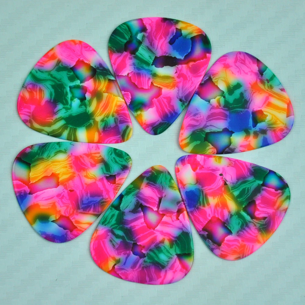 50 шт. Nedium 0,71 мм Tie Dye белые медиаторы для гитары Plectrums целлулоид нет печати