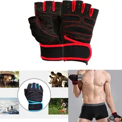 1 пара Новые Нескользящие тренажерный зал тренировочные фитнес перчатки Половина Finger перчатка для спортзала Бодибилдинг тренировки Спорт