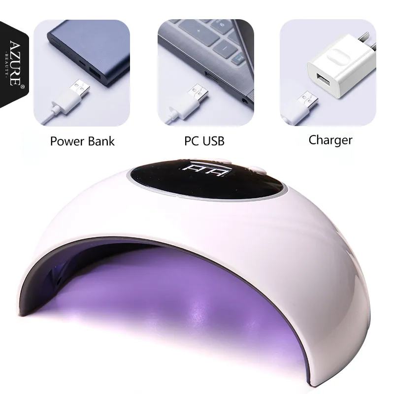 

AZURE BEAUTY Z4 36W UV LED Nail lamp 12 LEDs Nail dryer for All Nail Gels Polish with 60s/80s/99s button Perfect Thumb Solution