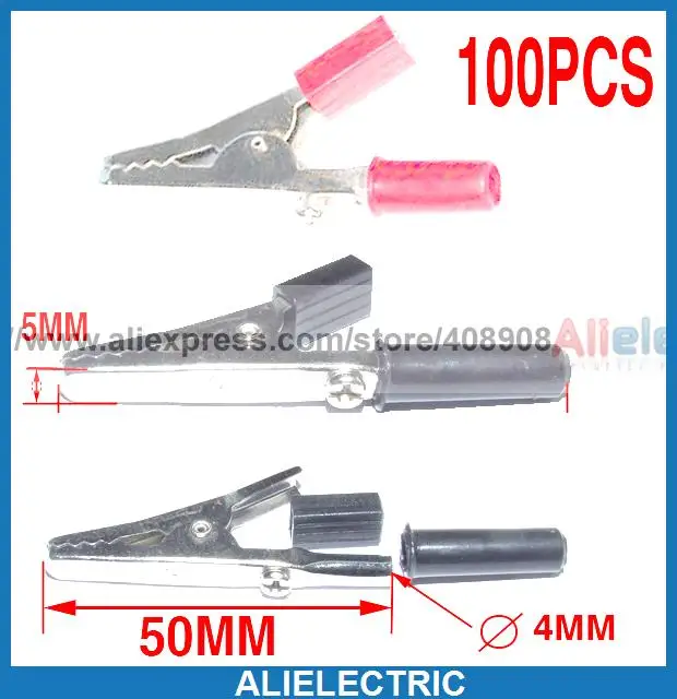 

100pc Alligator Clip Clamp 55mm w Screw for Banana Plug