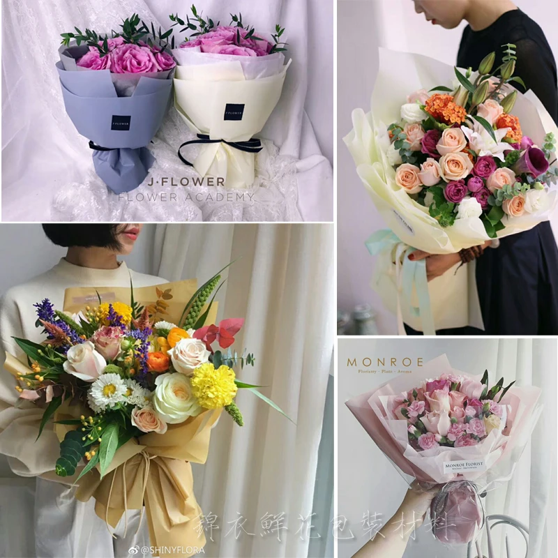 60 см* 10 ярдов корейские цветы водонепроницаемый пластик крафт-бумага упаковка подарочная упаковка флористическая Упаковка Бумажные цветы букет поставки