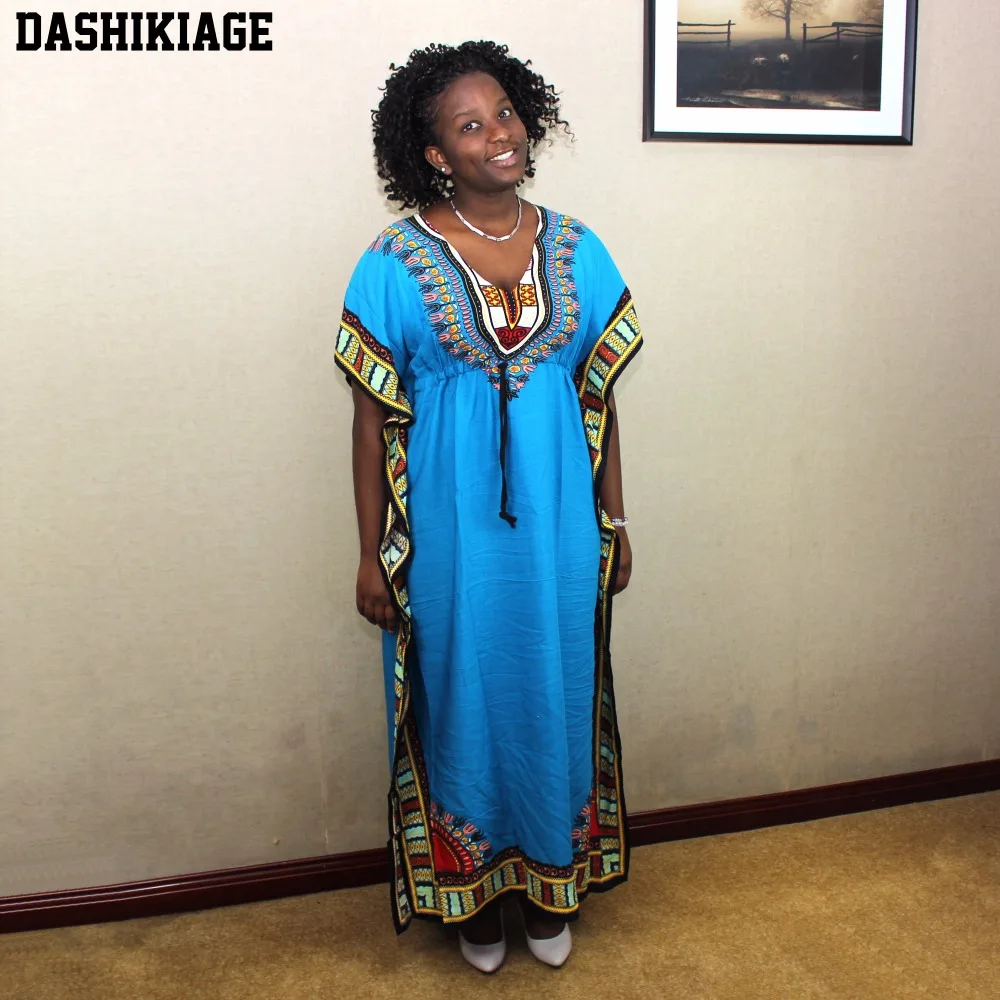 Dashikiage женское платье кафтан Дашики хиппи бохо Макси платье бюст: 68 см