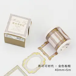 40 мм широкий Винтаж золотистая Рамка для фотографии золочение Rococo лента для декорации Washi DIY наклейки для дневника Скрапбукинг малярный
