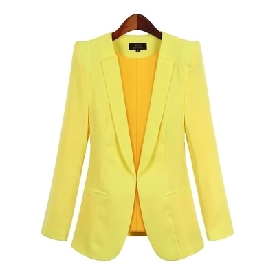 

Женский деловой костюм нового размера плюс, подходящие ко всему блейзеры для весны и осени, короткий облегающий блейзер с длинным рукавом, 2019