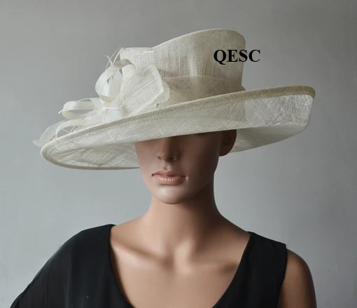 Big Cream Ivory Wide Brim Dress 