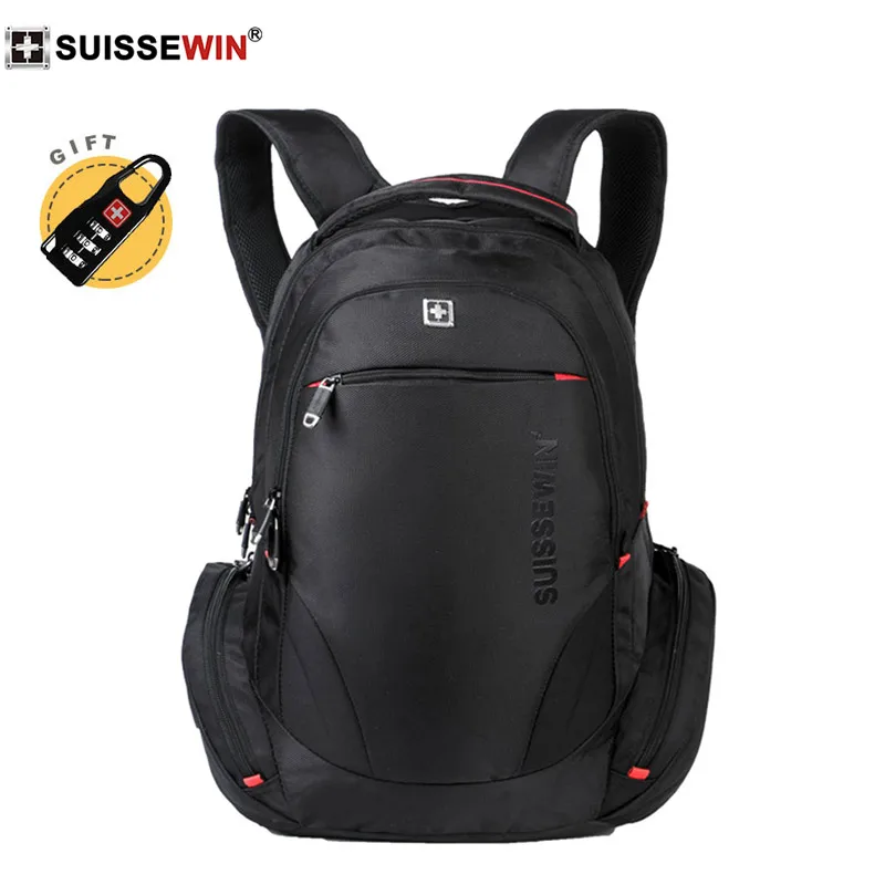 

2019 swiss suissewin brand 3 color nylon backpack Waterproof 17 inch laptop bagpack Business travel school bag for women and men