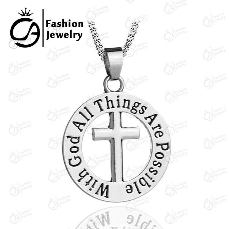 Wholesale With god all things are possible Matthew 1926 necklace