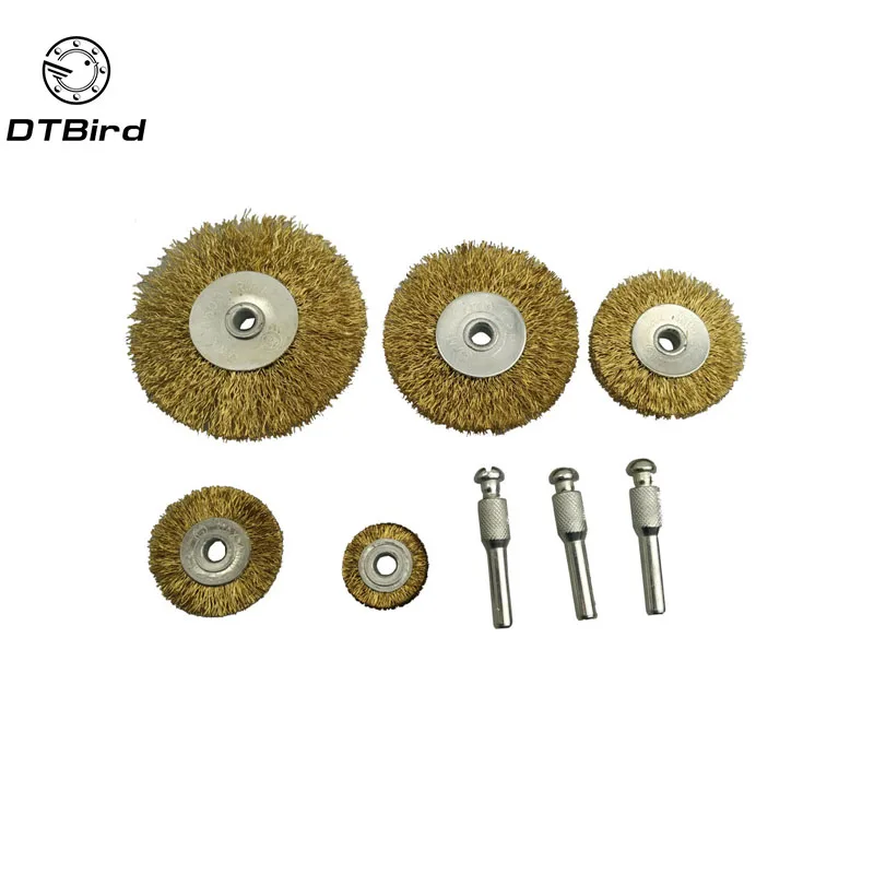 

8pcs Flat Mini Brass Wire Cup Wheel Polishing Brush Grinder Drill Rotary Tool